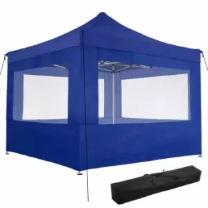 image of Tectake Gazebo Collapsible 3X3 M With 4 Sides - Olivia Blue