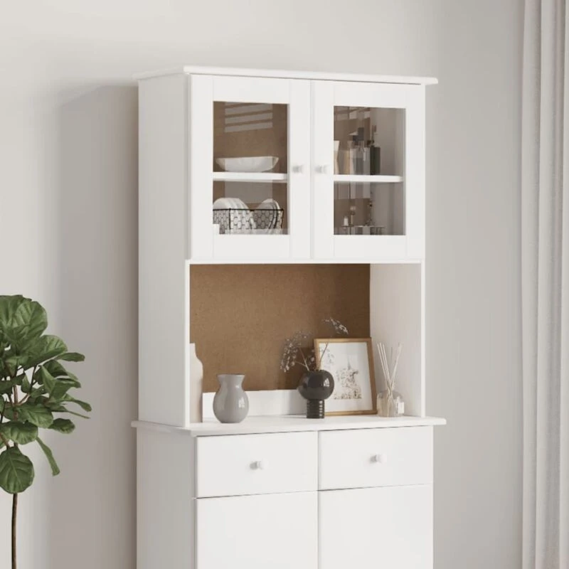 Image of Vidaxl Dresser Top Alta White 77X30X92cm Solid Wood Pine, White 353946