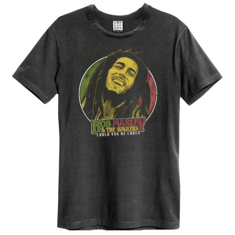 Image of Amplified Amplified Men Will You Be Loved Bob Marley T-Shirt in Charcoal Size: X-Small Charcoal XS Male 5063107584298