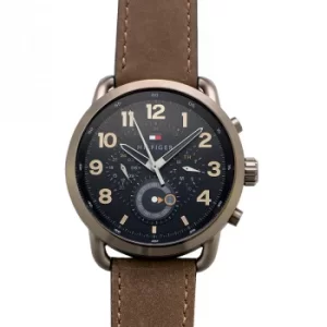 image of Briggs Multifunction Brown Leather Mens Watch