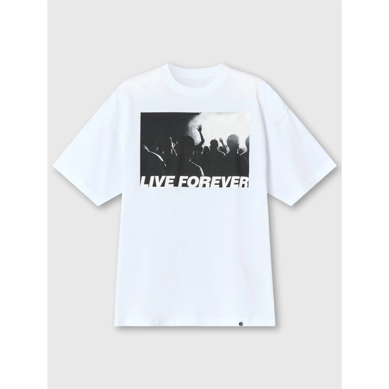 Image of Pretty Green Mens PG Live Forever Regular Fit T-Shirt White male Medium