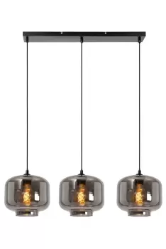 image of Medine Modern Pendant light - 3xE27 - Smoke Grey