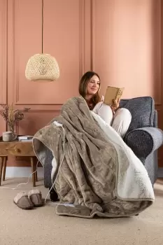 Image of Cosy & Snug Sherpa Fleece Electric Blanket Heated Throw