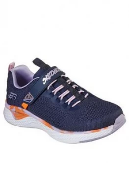 Image of Skechers Girls Solar Fuse Trainers - Navy