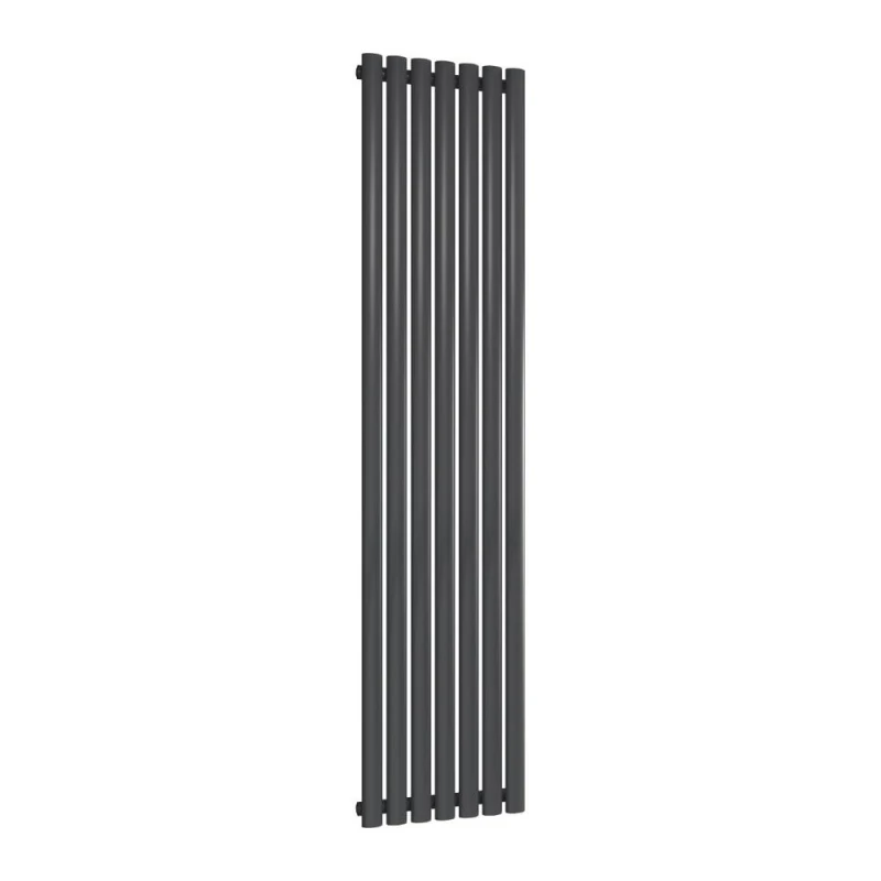 Image of Bathroom Kingdom Neva Anthracite Single Oval Vertical Radiator 1800x413 in Grey Grey Unisex