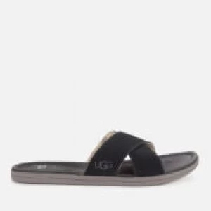Image of UGG Mens Brookside Suede Slide Sandals - Black - UK 10