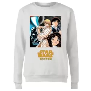 image of Star Wars Manga Style Womens Sweatshirt - White - S