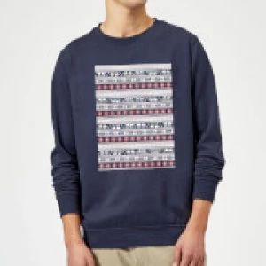Image of Star Wars AT-AT Pattern Christmas Sweatshirt - Navy - 3XL