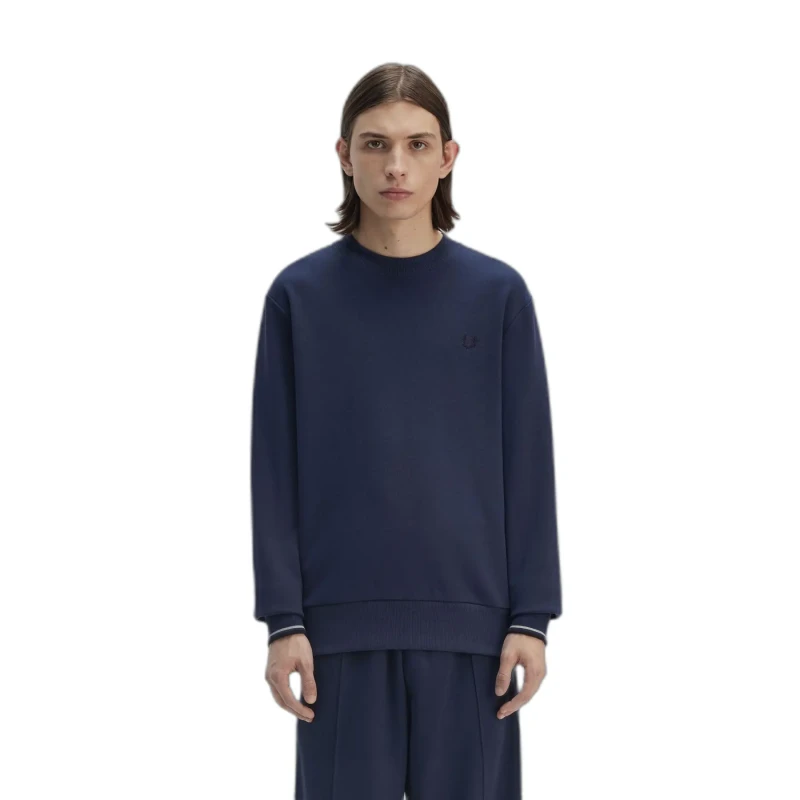 Image of Fred Perry Round neck sweatshirt Fred Perry Bleu Male L