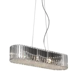 Image of Prince Crystal Pendant Ceiling Light, Clear, 6x G9
