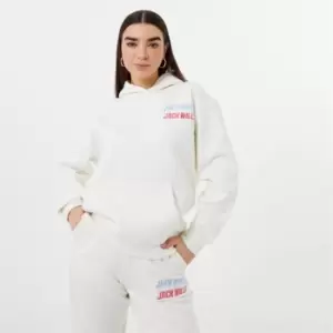 image of Jack Wills Stacked Graphic Hoodie - White