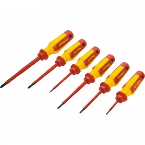 image of Irwin 6 Piece VDE Insulated Pro Comfort Screwdriver Set