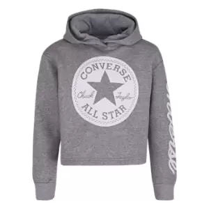 image of Logo Print Short Hoodie in Cotton Mix, 8-15 Years