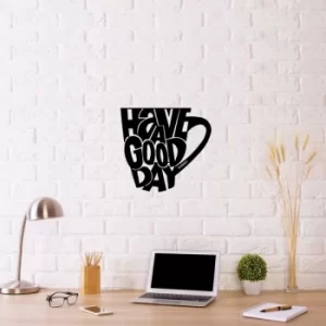 Image of Good Day Black Decorative Metal Wall Accessory