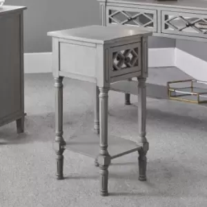 Image of Dove Grey Mirrored Pine Wood Accent Table K/D