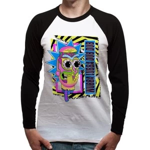 Image of Rick And Morty - Pop Culture Mens Large Baseball Shirt - White