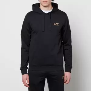 Image of EA7 Mens Core Identity French Terry Hoodie - Black/Gold - L
