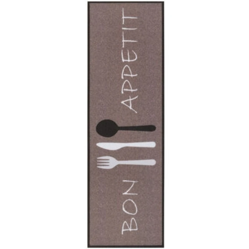 Image of The Rugs Cook And Clean Anti Slip Kitchen Runner Polyester Floor Rug In Taupe