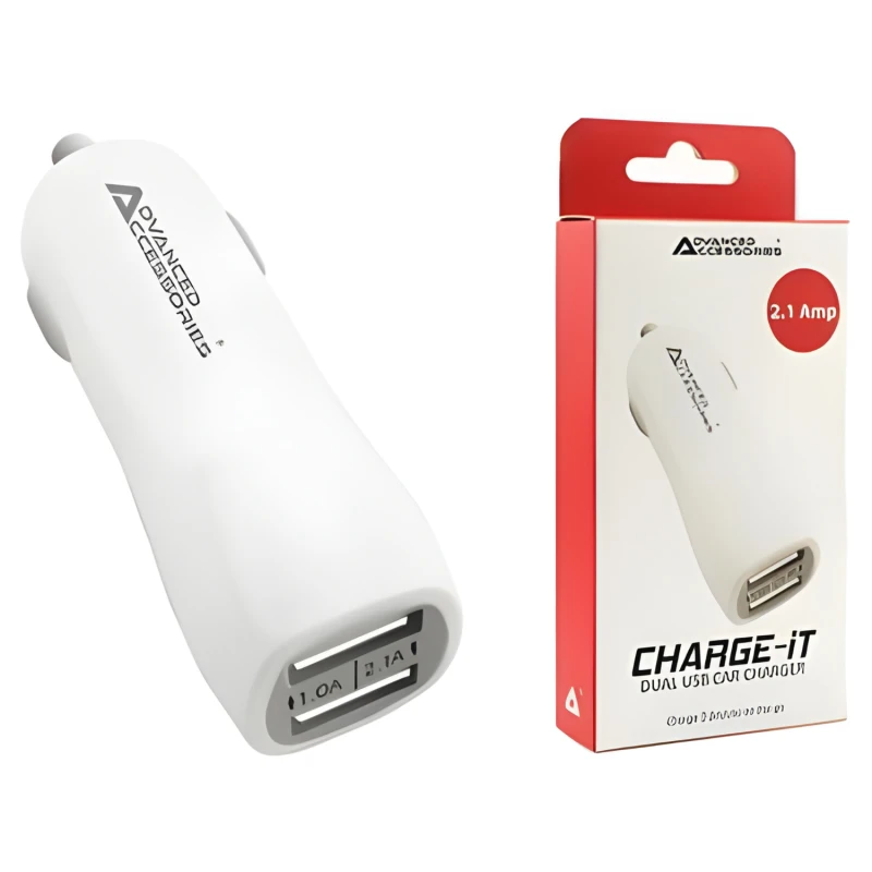 Image of AdvancedAccessories Charge-It Dual USB In-Car Charger - 2.1A 1A USB