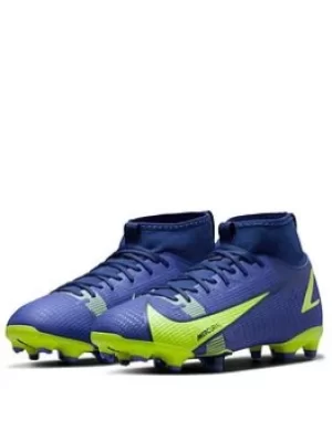 image of Nike Junior Mercurial Superfly 8 Mg Academy Football Boots, Blue, Size 2