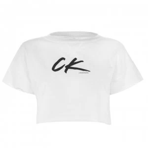 Image of Calvin Klein Wave Crop T-Shirt - White YCD