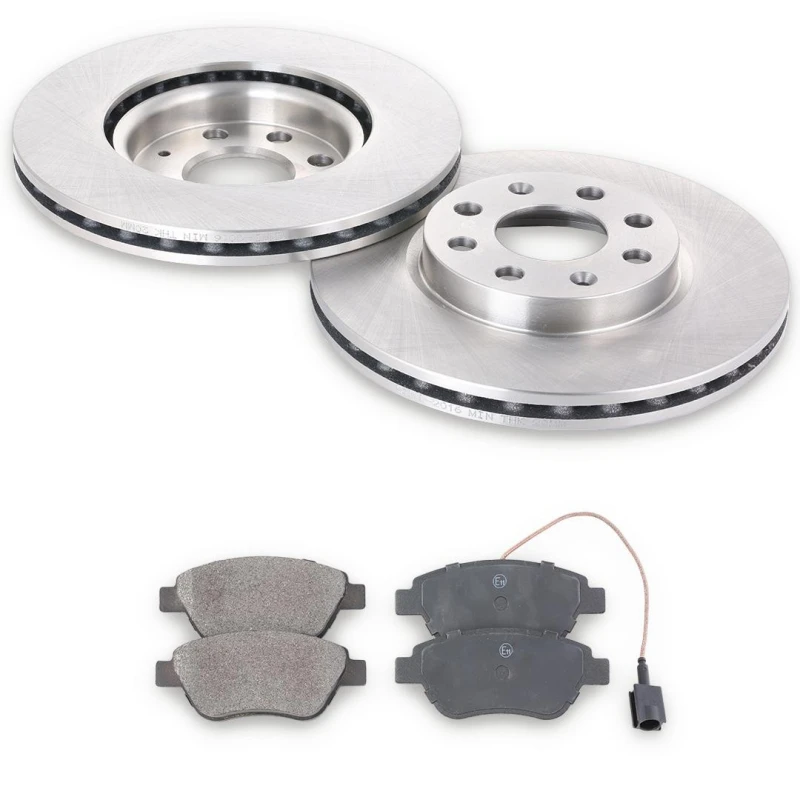 Image of RIDEX 3405B0133 Brake disc and pads set Front Axle, Brake Disc Type: Vented, with integrated wear sensor Brake Set,disc brakes (3405)