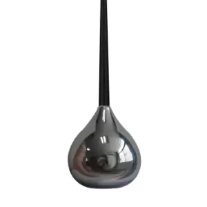 image of Libra Dome Pendant Ceiling Light, Silver, 1x E14