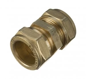 image of Wickes Brass Compression Straight Coupling - 8mm