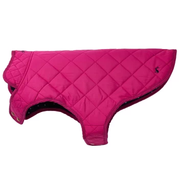 Image of Joules Raspberry Quilted Dog Coat Large