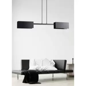 Image of Tolos Black Bar Pendant Ceiling Light 2x E27
