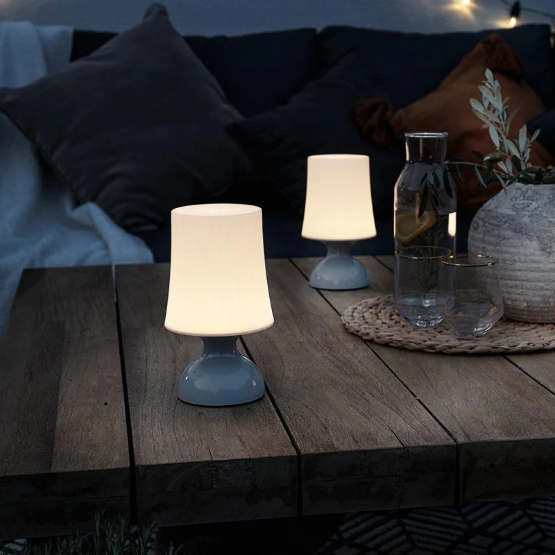 Image of ValueLights Pair of Colmar Grey Touch Table Lamp White Shade Grey unisex