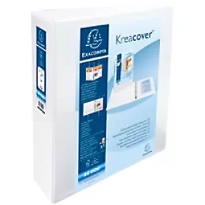 Image of Exacompta Presentation Ring Binder Kreacover 51825E Polypropylene A4+ 2 ring 60 mm White PPack of 10