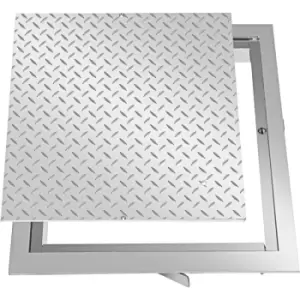 image of VEVOR Recessed Manhole Cover Powder-coated Drain Cover 60x60cm Steel Lid w/Frame