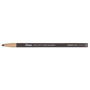 Image of Sharpie China Wax Marker Pencil Peel-off Unwraps to Sharpen Black Pack of 12