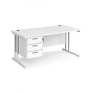 Image of Maestro 25 Cantilever Desk with Three Drawer Pedestal 800mm Oak