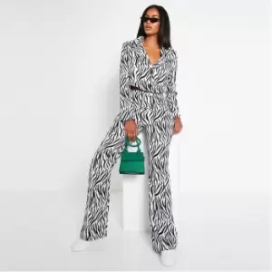 image of I Saw It First Zebra Print Straight Leg Trousers Co-Ord - Multi