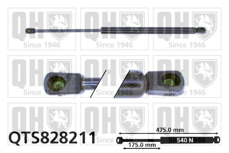 Image of QUINTON HAZELL Tailgate strut QUINTON HAZELL QTS828211