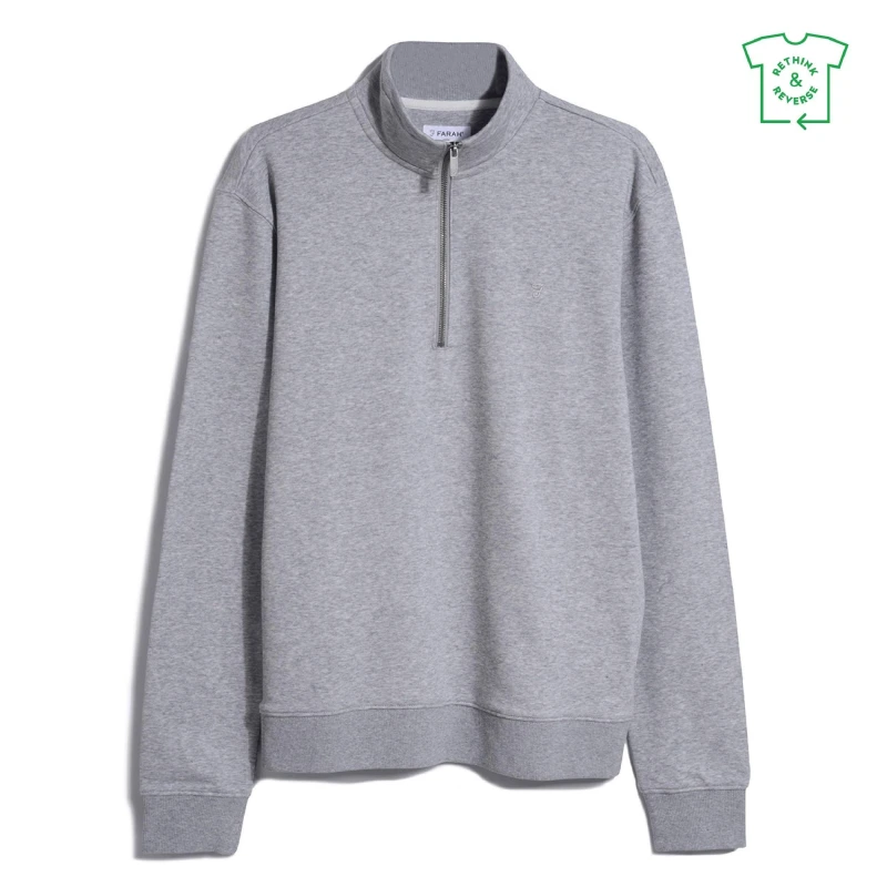 Image of Farah Aintree quarter Zip Sweatshirt - Green Green S