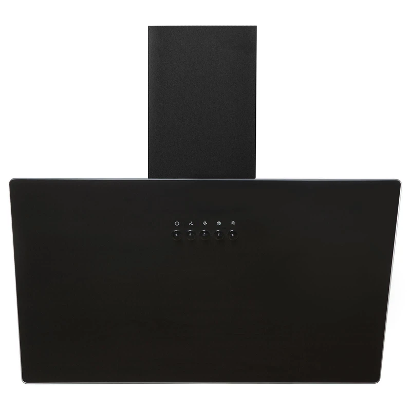 Image of SIA 60cm Glass Cooker Hood Black Angled Chimney Extractor Fan - AH60BL Black