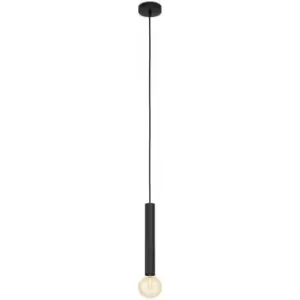 Image of Pendant 1 Bulb Ceiling Light Colour Black Long Shade Holder Bulb E27 1x60W
