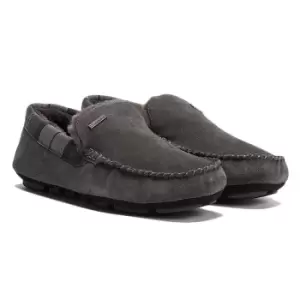 image of Barbour Mens Monty Slippers Dark Grey Suede 10 (EU44)