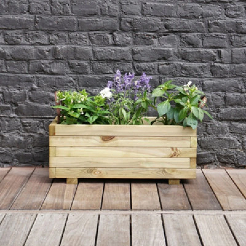 Image of Cerland Baroque Outdoor Rectangular Wooden Planter 70Cm