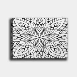 Image of MANDALA18 White Black Decorative Canvas Painting