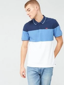 Levis Original Stripe Batwing Polo Top - Blue, Size XL, Men