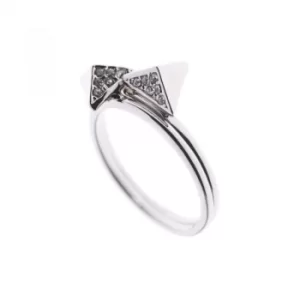 image of Ladies Karen Millen PVD Silver Plated Double Arrow Ring Large