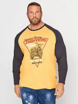 Image of BadRhino Long Sleeve Raglan T-Shirt - Yellow, Yellow, Size 2XL, Men