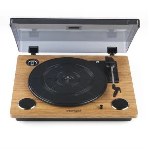 image of Intempo Revolve Turntable Record Player - Oak