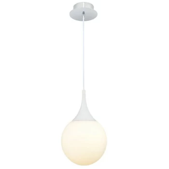 Image of Maytoni Lighting - Dewdrop Globe Ceiling Pendant Lamp White, 1 Light, E27