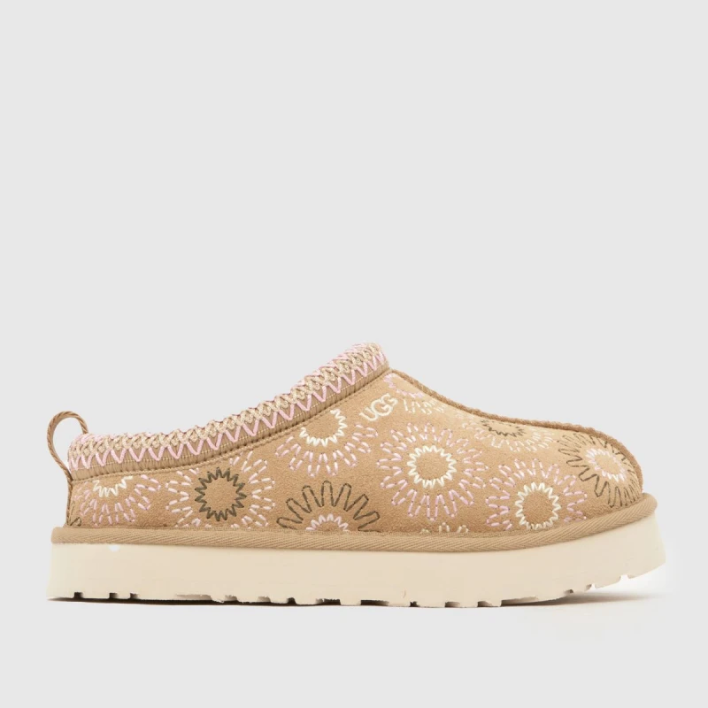 Image of UGG Mustard Seed Tazz Sunwave Stitch Girls Junior Slippers Mustard Seed UK 2 (EU 35)