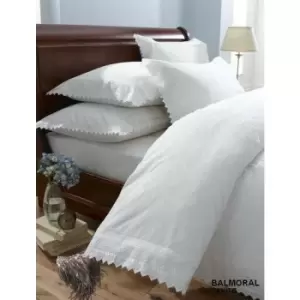 Image of Balmoral White Single Duvet Cover Set Bedding Quilt Bed Set